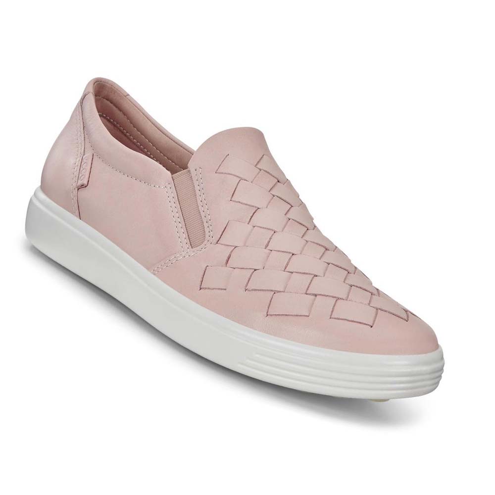 Ecco Soft 7 Woven Sneakers Dam Rosa | SE 249BEX